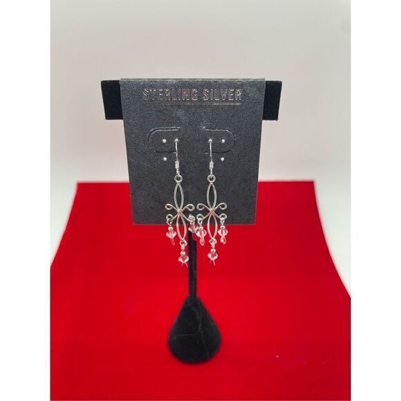 Sterling Silver Drop Earrings Chandelier Style - Picture 1 of 5